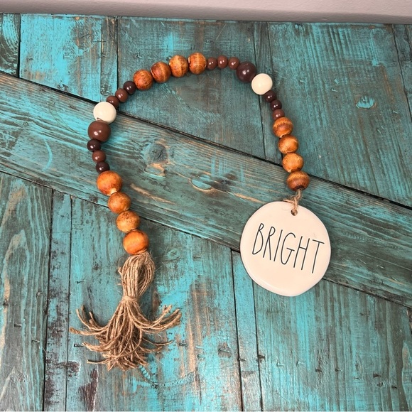 Rae Dunn Ceramic Ornament Farmhouse Beaded Garland - Picture 2 of 8